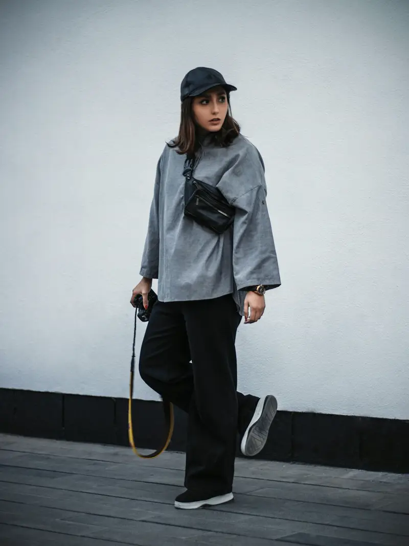 @raw.selvedge — Grey oversized shirt and cap
